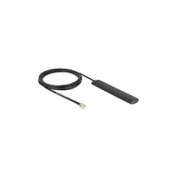 DELOCK WiFi antena 5,8 GHz RP-SMA spraudnis, omnidirekcionāla, 3 dBi, 3 m RG-174 kabelis, melna, pašlīmējoša