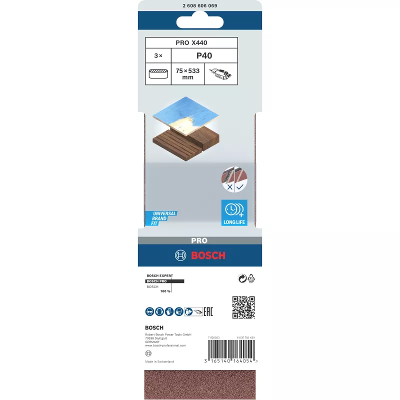 Bosch 2 608 606 069 slīpēšanas lentes, 3 gab., komplekts
