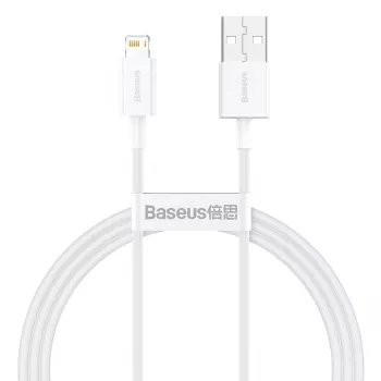Baseus CALYS-A02 USB A – Lightning kabelis 1 m balts