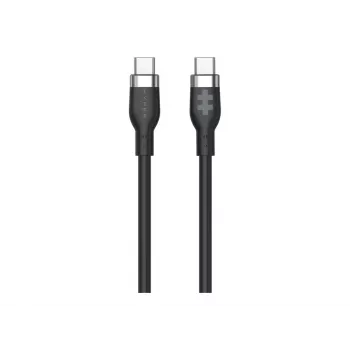 Hyper 1.5m Silikona USB-C uz USB-C 60W Lādēšanas Kabelis - Melns