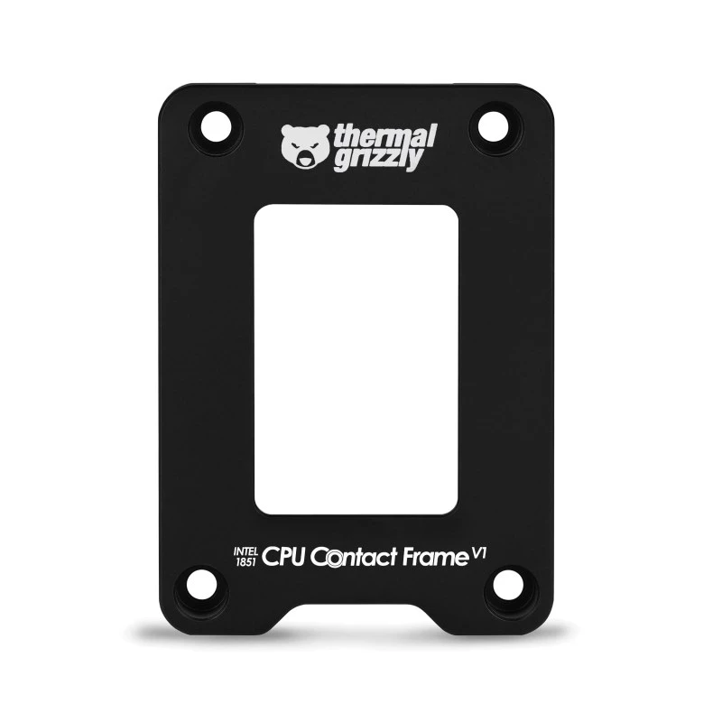 Termiskā Grizzly Intel 1851 CPU kontakta rāmis V1 (TG-CF-I1851-V1) – anodēts alumīnijs, melns, 71x51x6 mm