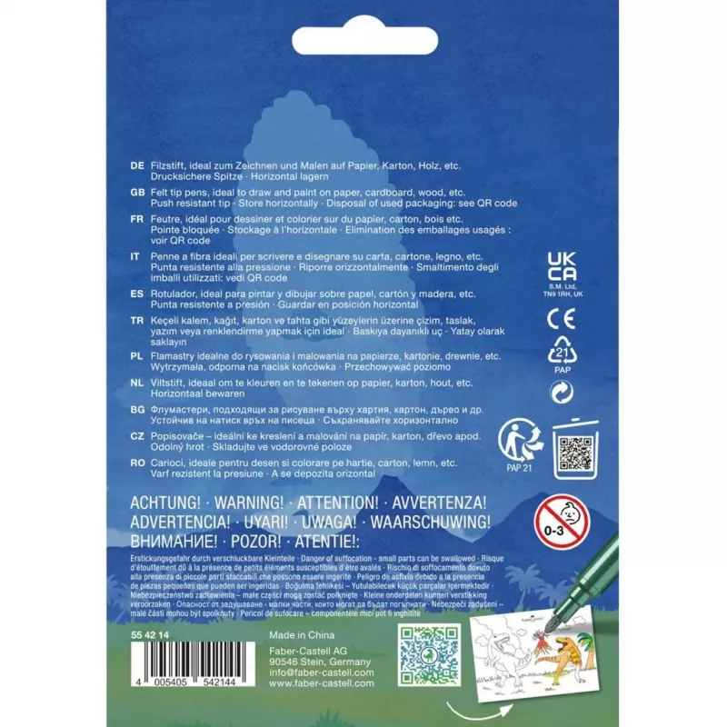 Flomāsteru komplekts Faber-Castell 554214 daudzkrāsains 13 gab.