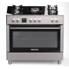 Brīvi stāvoša gāzes-elektriskā plīts Ravanson KWGE-K90, 5 gatavošanas zonas, 90 cm, inox