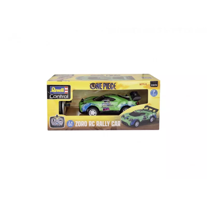 RC rallija auto REVELL One Piece Zoro – tālvadības modelis, kolekcionāra tematiskais dizains