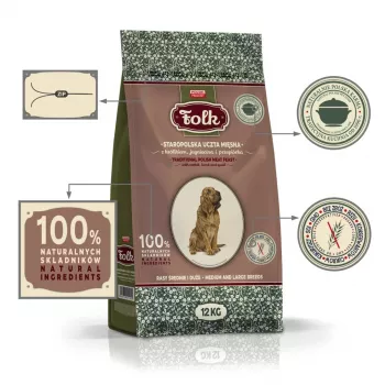 FOLK Medium and large breeds Traditional polish meat feast with rabbit, lamb and quail - sausā suņu barība - 12kg