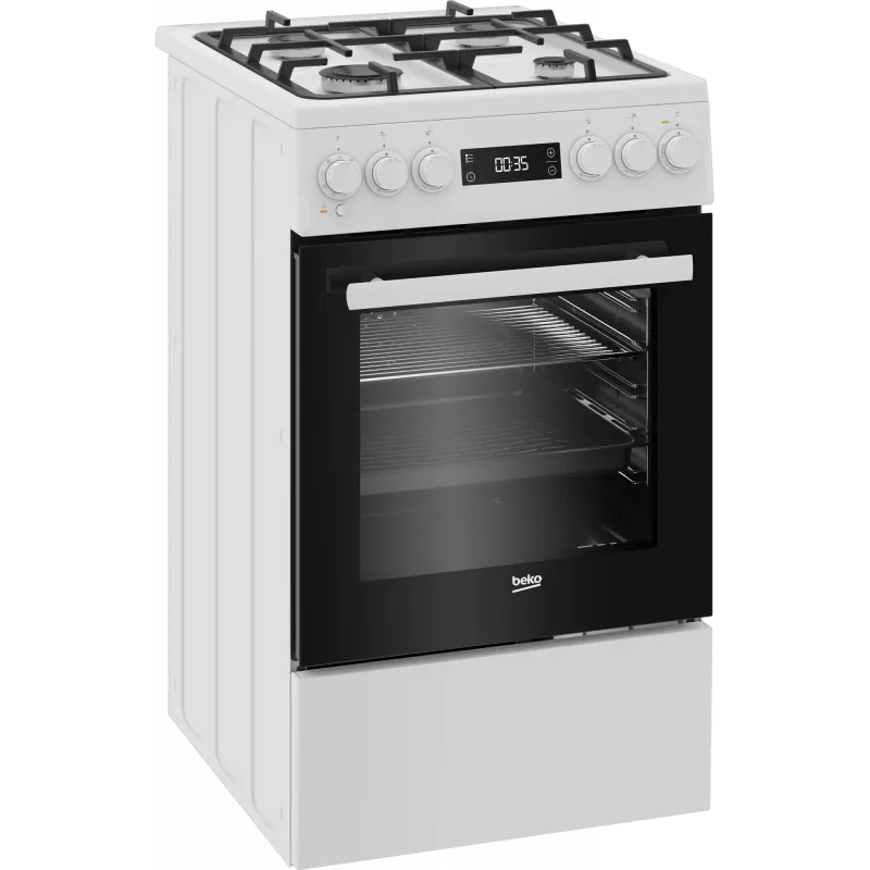 Gāzes plīts un elektriskā cepeškrāsns BEKO FSM51339DWDS 50 cm, balta, energoklase A