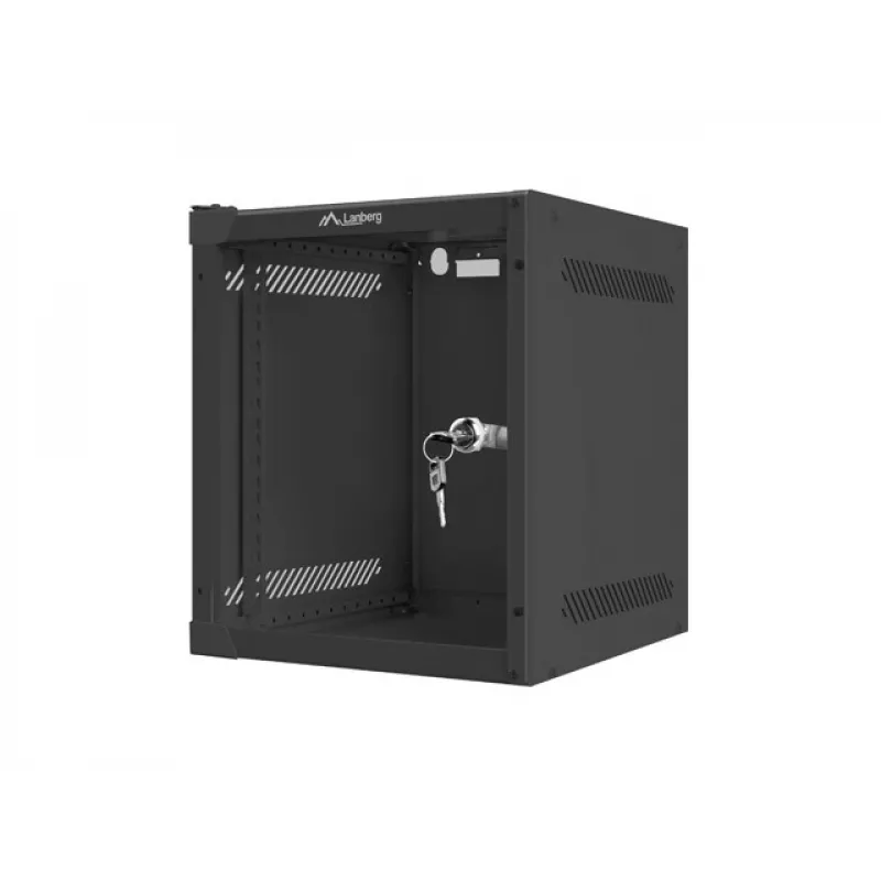 Sienas stiprinājuma skapis LANBERG WF10-2306-10B — 6U, 280×310×336 mm, dziļums 238 mm, melns, 20 kg slodze