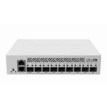 MikroTik CRS310-1G-5S-4S+IN pārvaldāms L3 tīkla slēdzis — 1U, 1x Gigabit, 5x SFP, 4x SFP+, 10G, DC/PoE 18–57V, 20W max