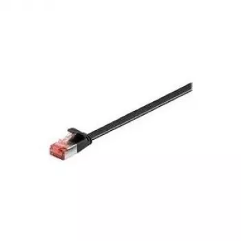 Wentronic Goobay CAT 6 Flat-Patch kabelis, U/FTP, Melns, 15 m - Vara materiāls (94238)