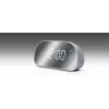 Modinātājpulkstenis Muse M-170CMR — digitālais radio pulkstenis ar 1,2 collu LED displeju, FM uztvērēju, 230V barošanu un AAA rezerves baterijām, spoguļa/baltā krāsā