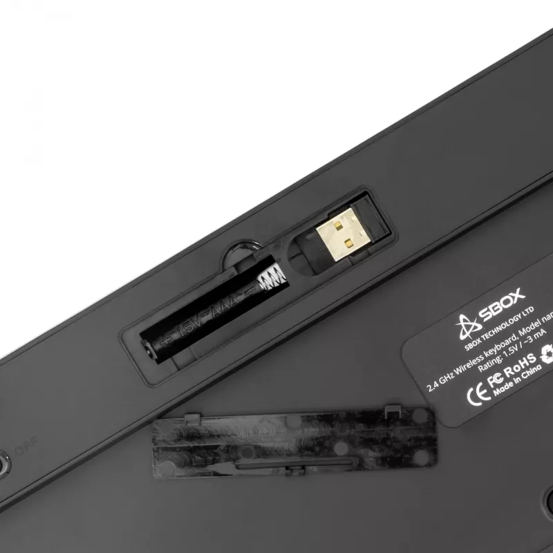 Bezvadu tastatūra SBOX WK-26 US ar multivides taustiņiem un ASV izkārtojumu