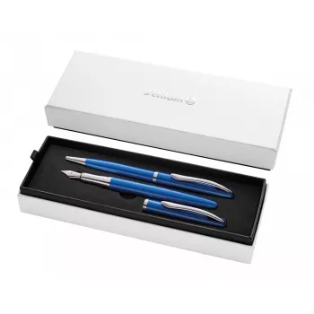 Pildspalvu komplekts Pelikan Jazz Noble Elegance Blue Silver - lodīšu un tintes pildspalva
