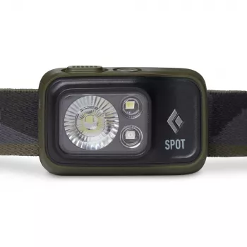 Galvaslampa Black Diamond Spot 400 — 400 lm, LED, IPX8, AAA, stars 12–100 m, melna
