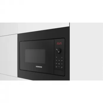 Siemens iQ300 BF523LMB3 Iebūvējamā mikroviļņu krāsns, melna/nerūsējošais tērauds, 20 L, 800 W