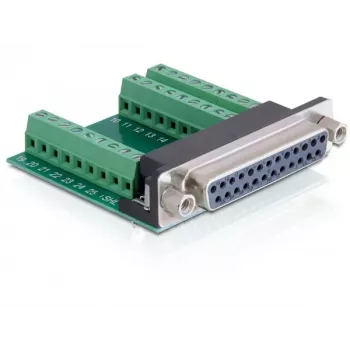 Adapteris DeLOCK 65317 Sub-D 25p sievišķais uz 27p spaiļu bloku, melns/zaļš/sudrabs