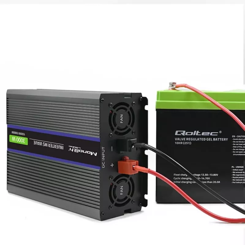 QOLTEC Monolith 3000 MS Wave tīkla invertors, 12V→230V, 1500/3000W, ar USB