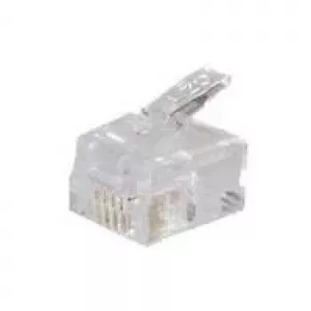 shiverpeaks BASIC-S Modular-Spraudnis RJ11, Neekranēts Apaļajam Kabelim, 6-pin, 4 Kontakti Aizņemti, Apzeltīts (BS72040-R100)