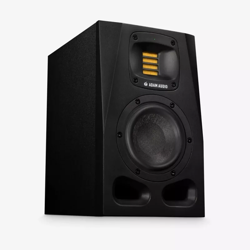 Studijas monitori ADAM AUDIO A4V Melni, 2-virzienu, 90W RMS, 4 collu zemfrekvenču skaļrunis, LED displejs, montējami statīvā