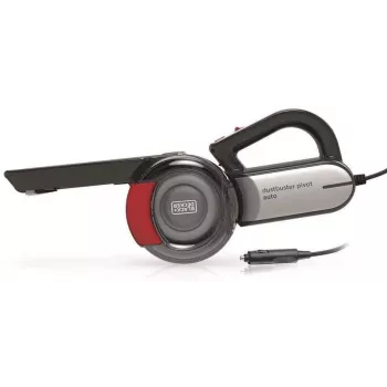 Rokas putekļsūcējs Black & Decker PV1200AV – sausais polsteru tīrītājs, 12 V, 0.44 L, 12.5 W, 5 m vads, pelēks/sarkans