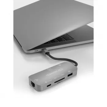 USB Hubs Terratec Connect C8 USB 2.0 Type-C Pelēks