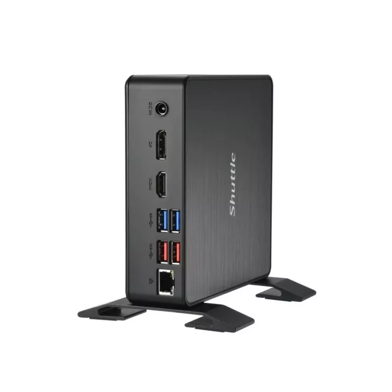 Shuttle XPC Nano PC NC40U, Intel Celeron 7305U, 1x HDMI, 1x DP, 1x USB-C/DP, 6x USB 3.2, 1x 2.5 collu slots, 2x M.2, 1x LAN, RAID, 24/7 nepārtraukta darbība, iesk. VESA un statīvs