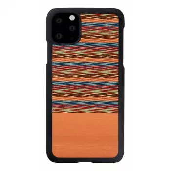 Viedtālruņa maciņš man and wood iPhone 11 Pro Max — brūns rūtains, melna apmale