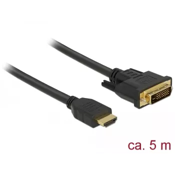 Video kabeļa adapteris DeLOCK 85656 5 m HDMI Type A DVI Melns