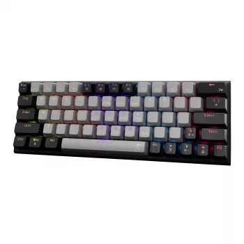 Mehāniskā spēļu tastatūra White Shark WAKIZASHI-2 US izkārtojums pelēki-melna ar sarkanajiem slēdžiem