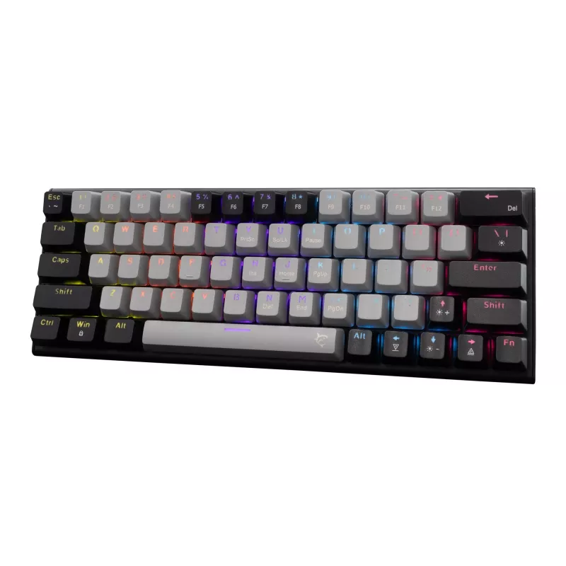 Mehāniskā spēļu tastatūra White Shark WAKIZASHI-2 US izkārtojums pelēki-melna ar sarkanajiem slēdžiem