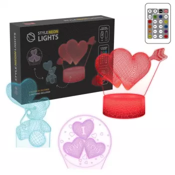 Manta SNL115RGB LED dekoratīvā lampa ar 3D sirds efektu