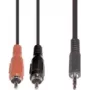 Audio kabelis e+p B 113/2 2.5m 2 x RCA uz 3.5mm Melns