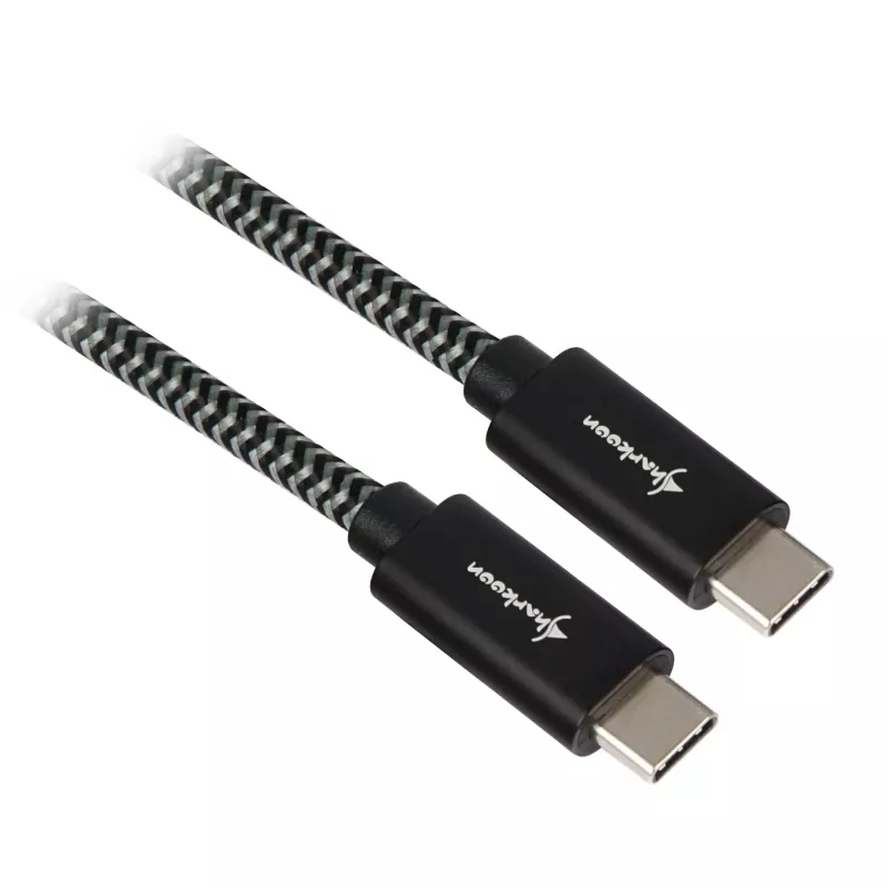 USB 3.2 Gen 2 kabelis, USB-C spraudnis > USB-C spraudnis (meln/pelēks, 0,5 m, pīts)