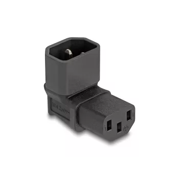 DeLOCK tīkla adapteris IEC 60320 C14 uz C13 spraudkontakts 10 A 90° Melns 80472