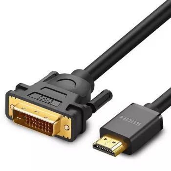 UGREEN DVI-HDMI adaptera kabelis HD106 — DVI (tēviņš) uz HDMI (tēviņš), 1,5 m, Full HD 1080p / 3840×2160
