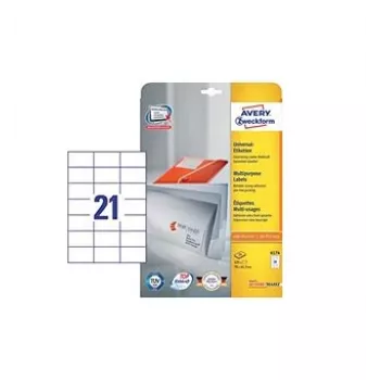 Avery 6174 pašlīmējošās etiķetes, baltas, 525 gab.