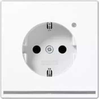 JUNG LS 1520-O WW LNW - kontaktligzda, F tips, 1 modulis, 2P, balta, termoplasts