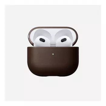 Ādas AirPods Maciņš Nomad V3 Rustic Brown — aizsargājošs ādas vāciņš AirPods uzlādes maciņam