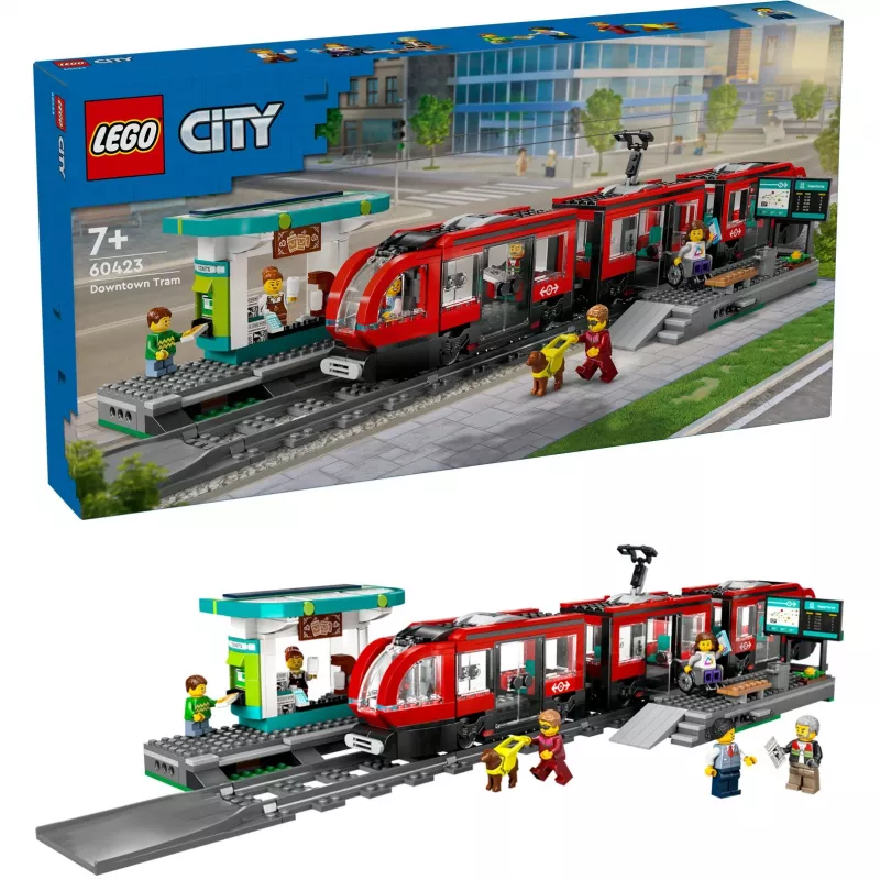 LEGO City tramvajs un stacija – būvējams komplekts bērniem no 7 gadiem