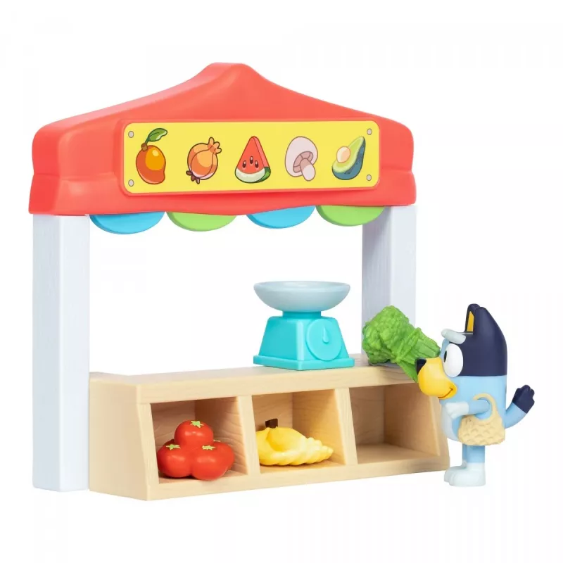 Figūriņu komplekts TMTOYS Mini Bluey Pārtikas veikals BLU17555 – miniatūru tēlu komplekts rotaļām