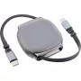 USB-C kabelis InLine 35850, 100W jaudas padeve, 0,80 m, melns/pelēks