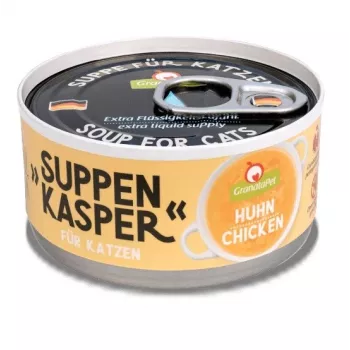 Kaķu gardumi Fox4Pets GRANATAPET Suppenkasper Chicken 70 g — mīksti gaļīgi kumosiņi ar vistu, bezgraudu, bezglutēna