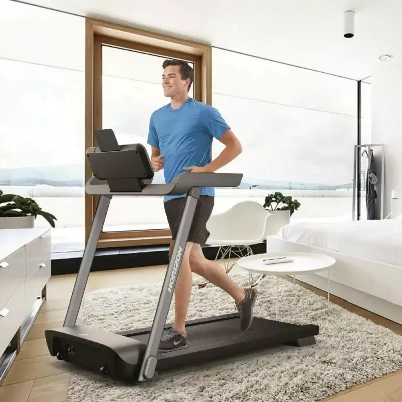 Saliekams elektriskais skrejceļš Horizon Fitness Evolve 3.0 — 16 km/h, 127×51 cm lente, 12 programmas, max lietotājs 113 kg, LED displejs