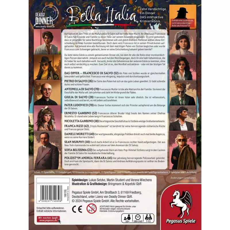 Deadly Dinner - Bella Italia, Galda spēle