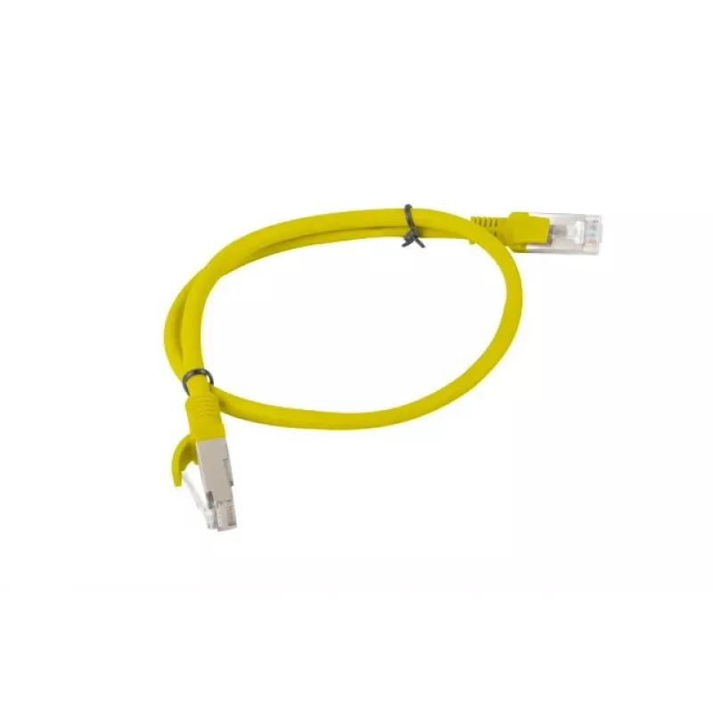 Ethernet savienojuma vads LANBERG Cat6 UTP PCU6-20CC-0050-Y 0,5 m, RJ-45 uz RJ-45, CCA vadītājs, dzeltens