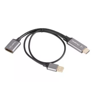 Adapter HDMI (vīrišķais) – DisplayPort (sieviešu) 4K 20 cm AD-HD-DP-0