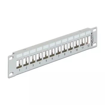 Patch Panel DeLOCK 43327 12 portu Keystone 1U 10 inch pelēks