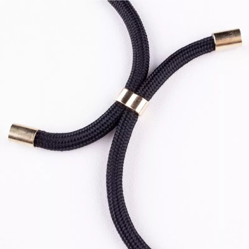 Phone necklace maciņš Lookabe iPhone 7/8 Plus — zelta ķēde, melns maciņš
