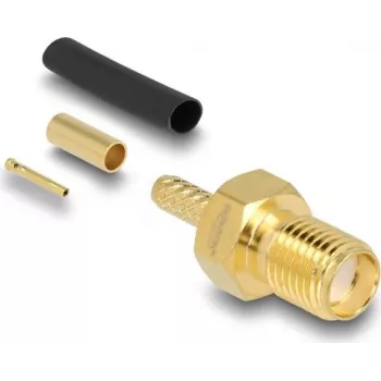 SMA sievišķais spailes savienotājs DELOCK 91783 crimp tipa koaksiālajam kabelim RG‑174/RG‑316 ar termokameras uzmavu