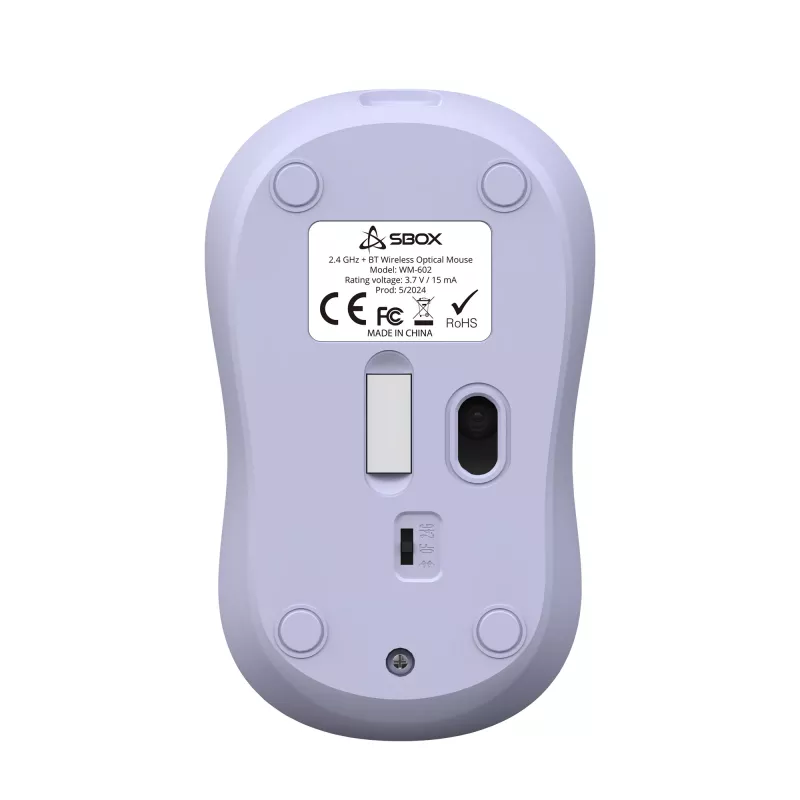 Sbox WM-602 Purple Wireless bezvadu pele ar trackball