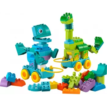 Konstruktors LEGO DUPLO 10451 Dinozauri uz riteņiem 3-in-1 komplekts, 108 gabali, vecums 3+, augstums 220 mm